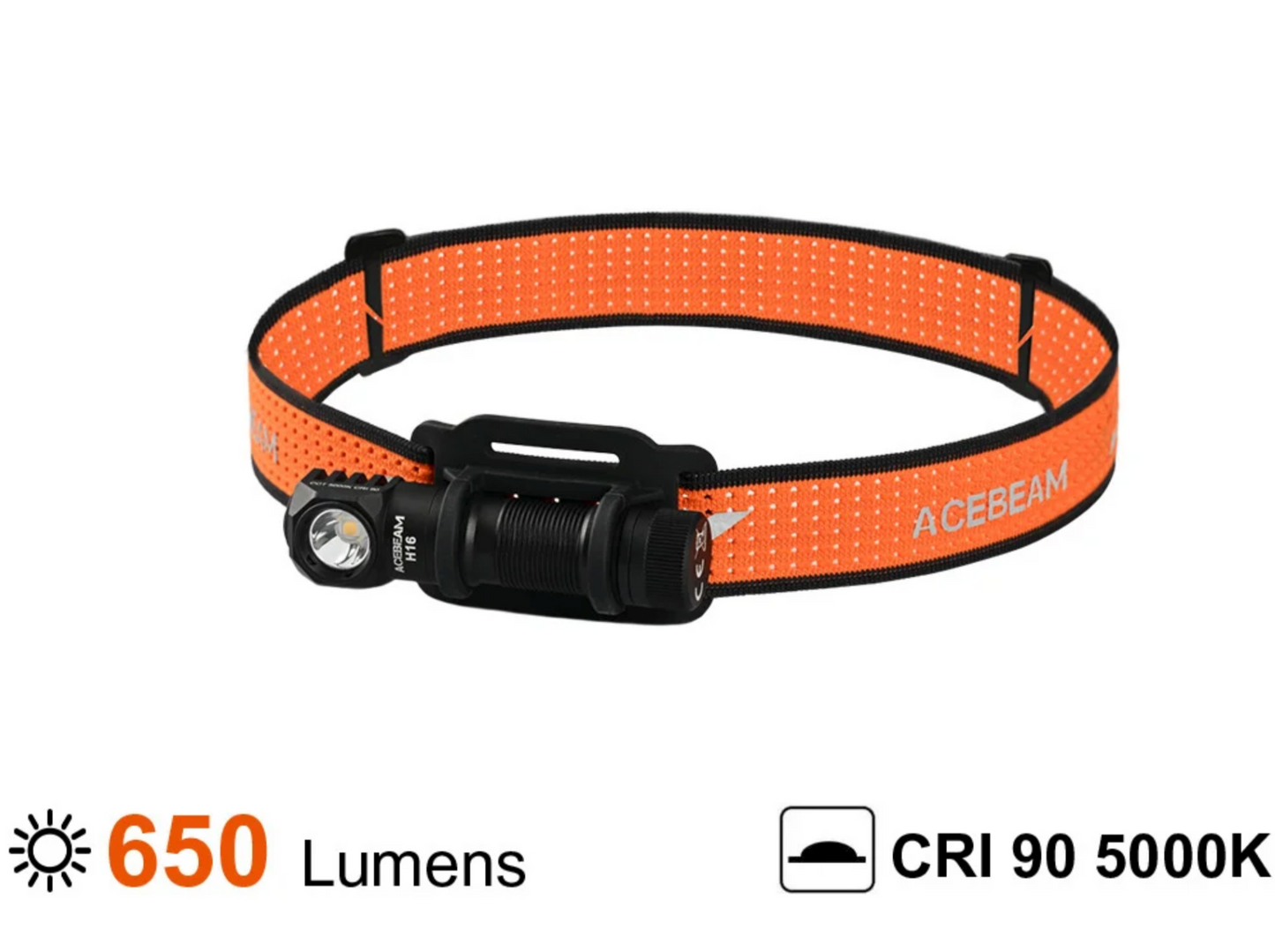 Acebeam H16 Right Angle Flood Headlamp / Flashlight AA / 14500 ( Includes USB-C 14500 Rechargeable Battery )