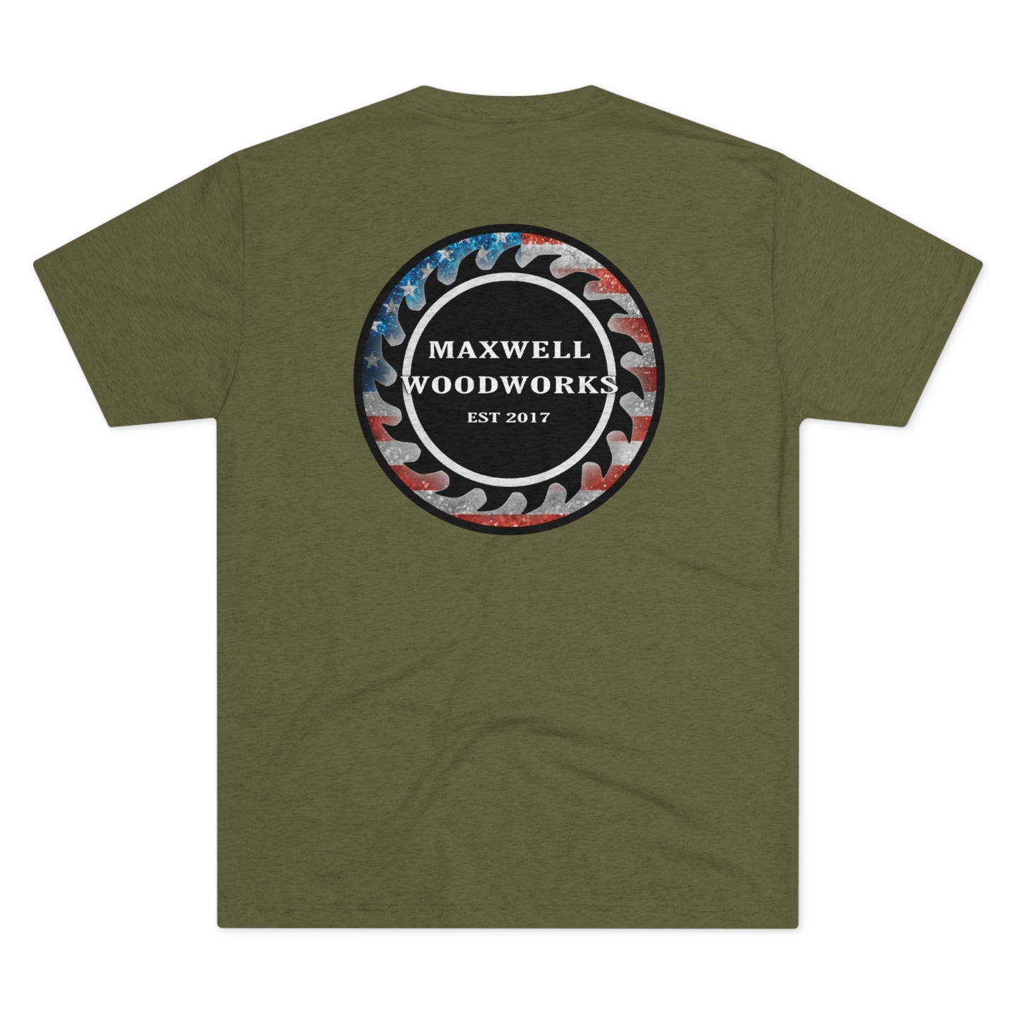 Maxwell Woodworks Tri-Blend Crew Tee RWB