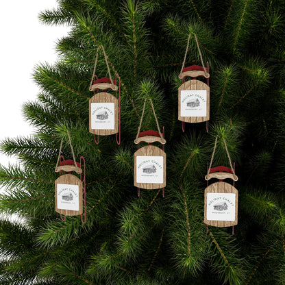 Chalet Sled Ornaments