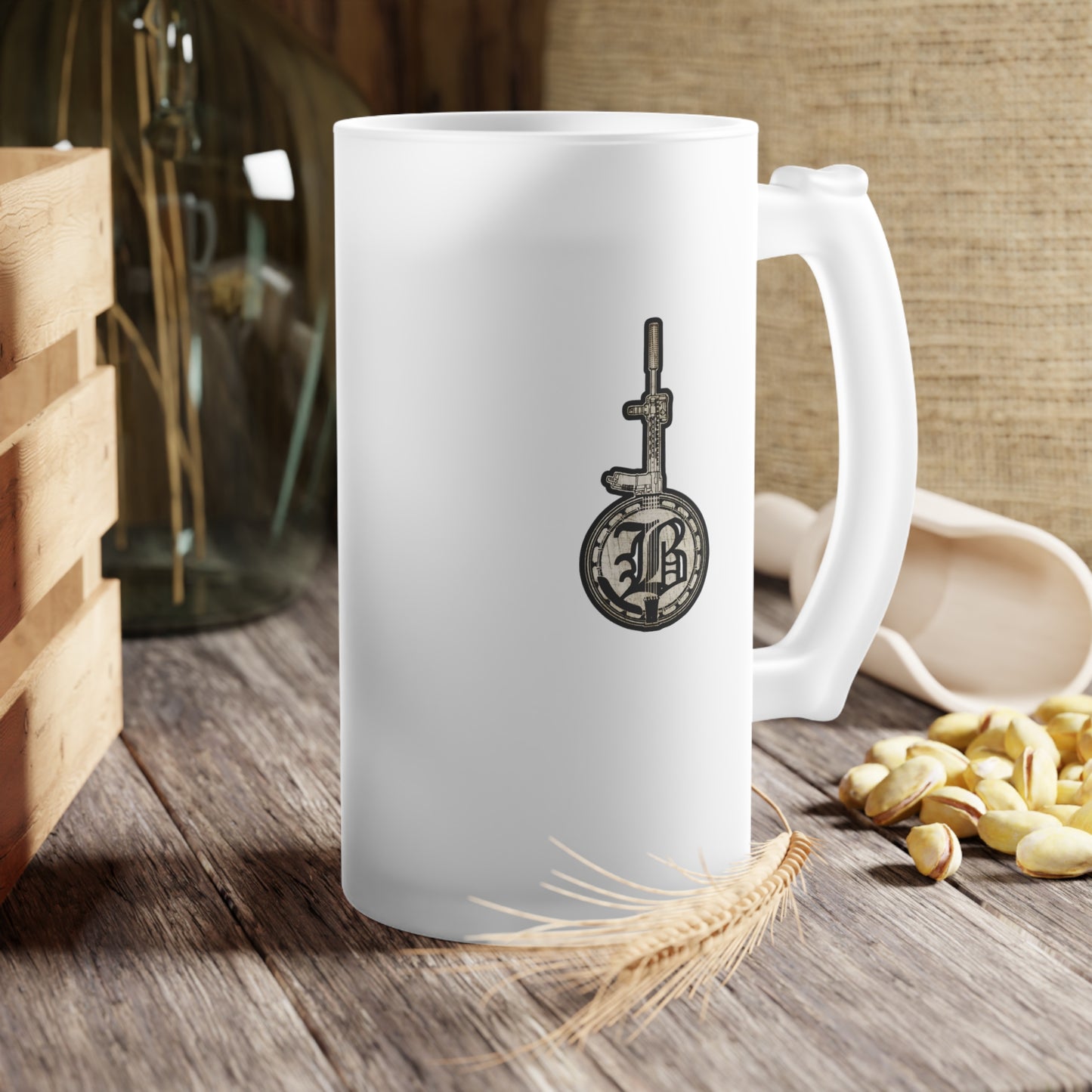 Banjo Co Frosted Glass Beer Mug