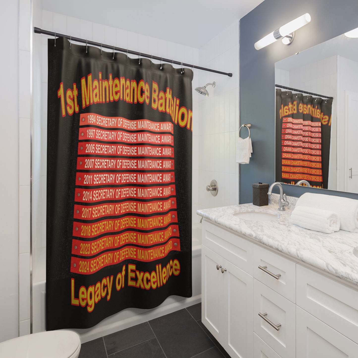 1st Maintenance Bn "Legacy" Shower Curtain