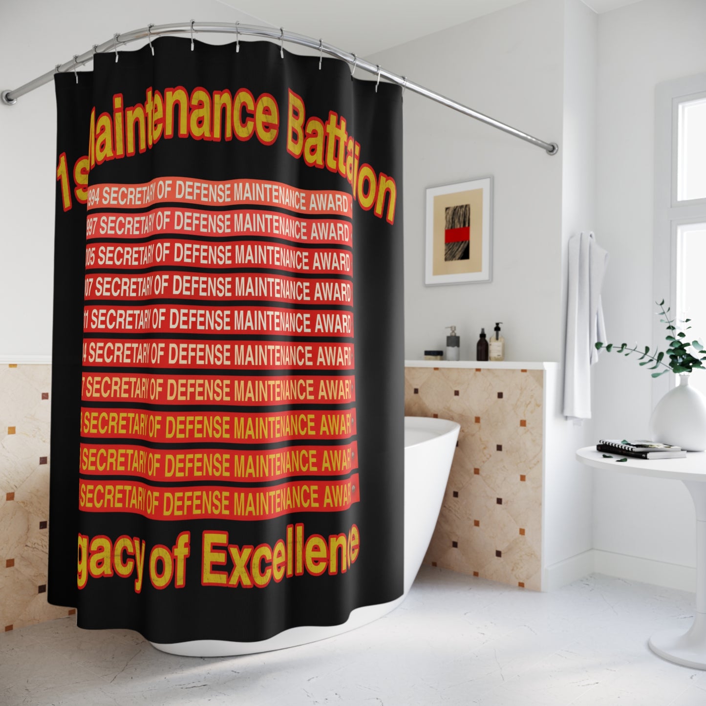 1st Maintenance Bn "Legacy" Shower Curtain